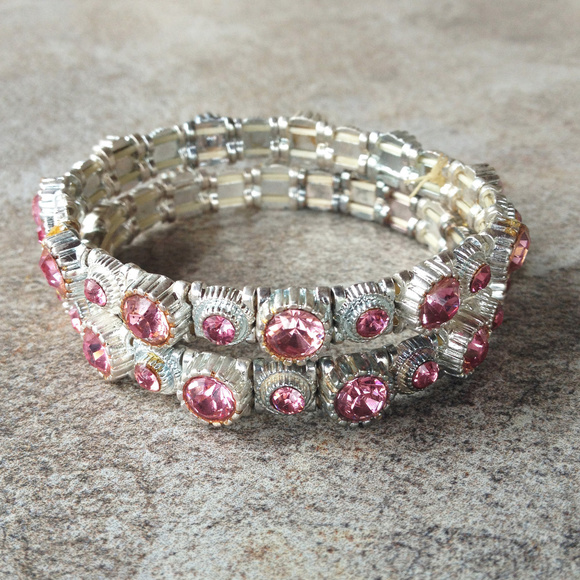 Vintage Silver Tone Stretch Bracelets - Picture 3 of 3